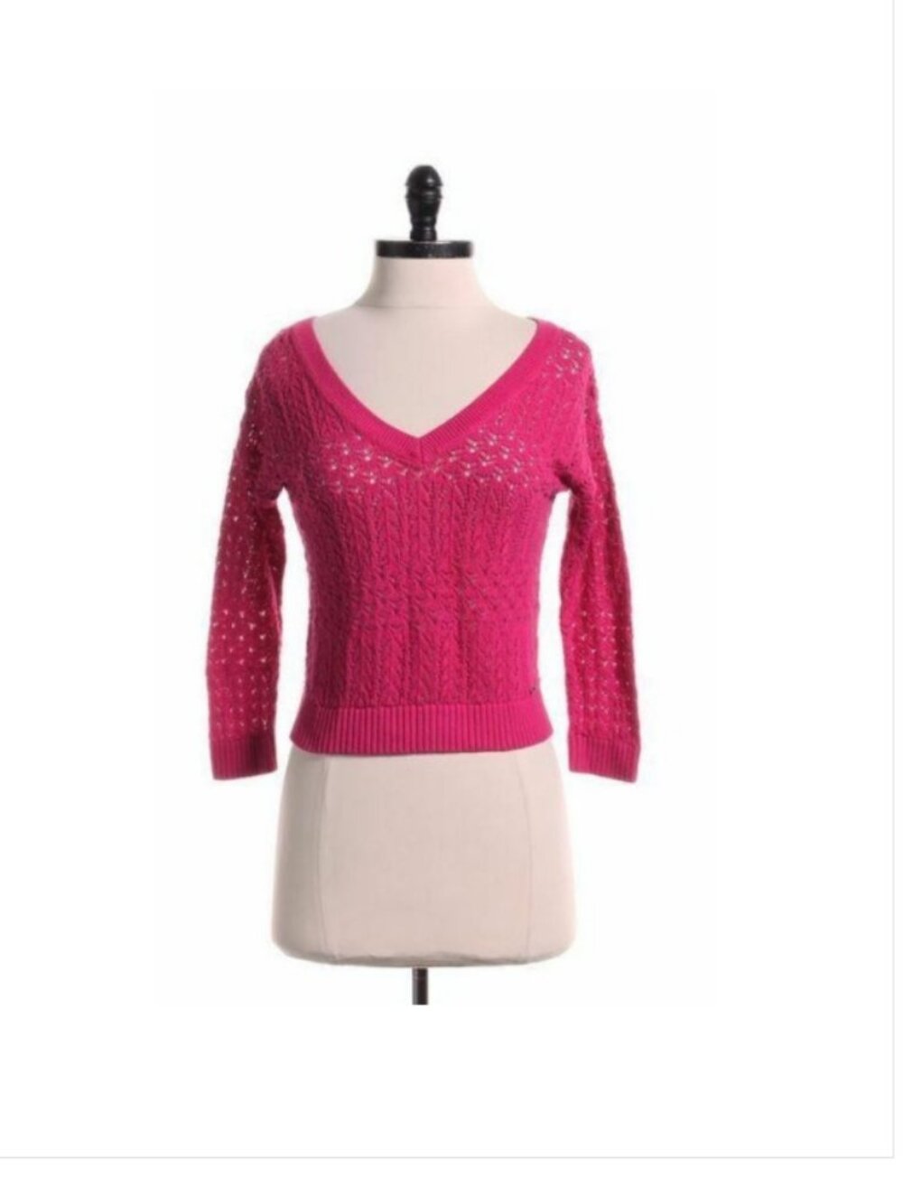 Hollister Hot Neon Pink Open Loose Knit Sweater Top